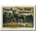 Banknote, Germany, Stolberg, 50 Pfennig, cerf, O.D, Undated, AU(50-53)