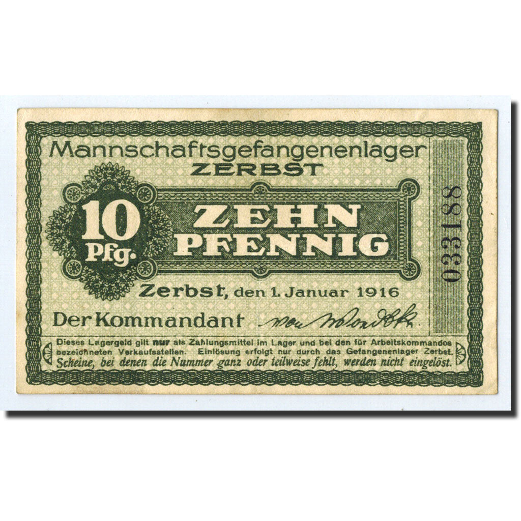 Germany, Zerbst, 10 Pfennig, graphique, 1916, 1916-01-01, UNC(63)