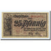 Banconote, Germania, Nordhausen Stadt, 25 Pfennig, personnage, 1919, 1919-10-20