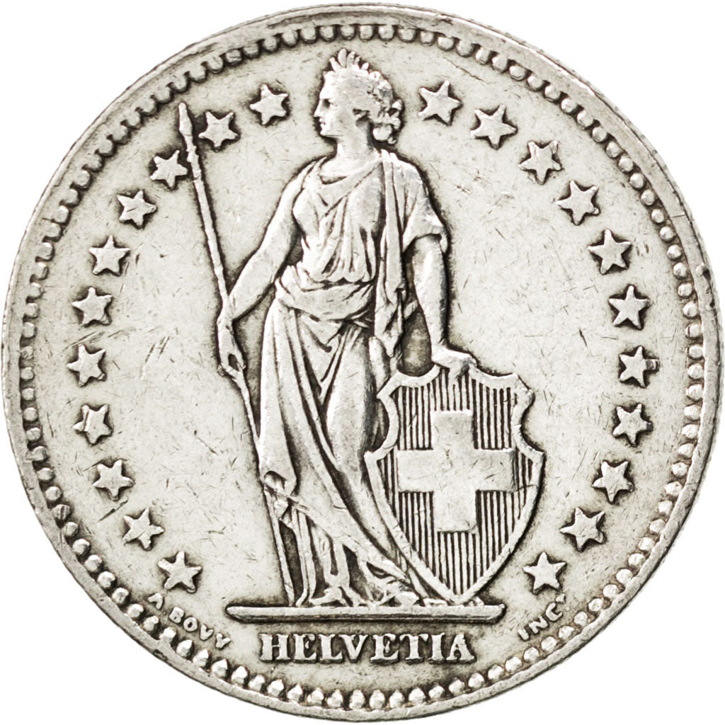 Munten, Zwitserland, 2 Francs, 1944, Bern, ZF, Zilver, KM:21