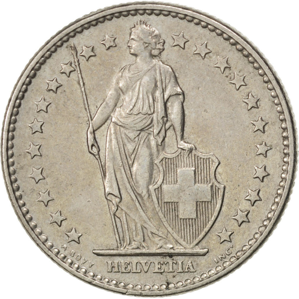 Coin, Switzerland, 2 Francs, 1968, Bern, AU(55-58), Copper-nickel, KM:21a.1