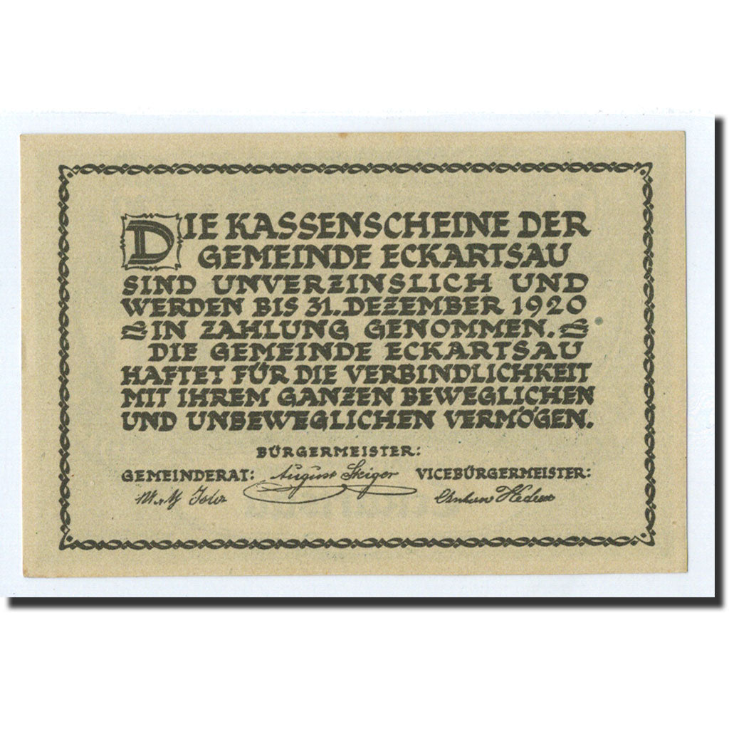 Geldschein, Österreich, Eckartsau, Heller, château, 1920, 1920-12-31, UNZ-