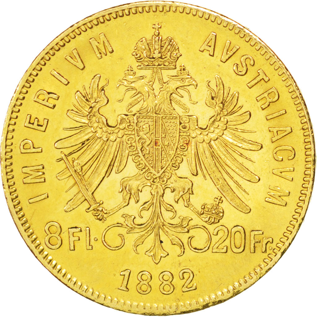Autriche, François Joseph, 8 Florins / 20 Francs, 1882, KM 2269