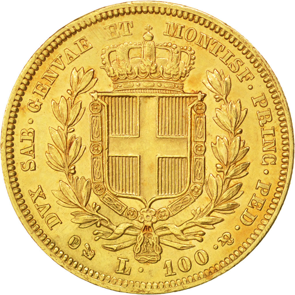 Italie, Sardaigne, Charles Albert, 100 Lire, 1836 P, Gênes, KM 133.2