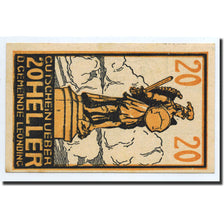 Banknot, Austria, Leonding, 20 Heller, statue, Undated, Undated, UNC(63)