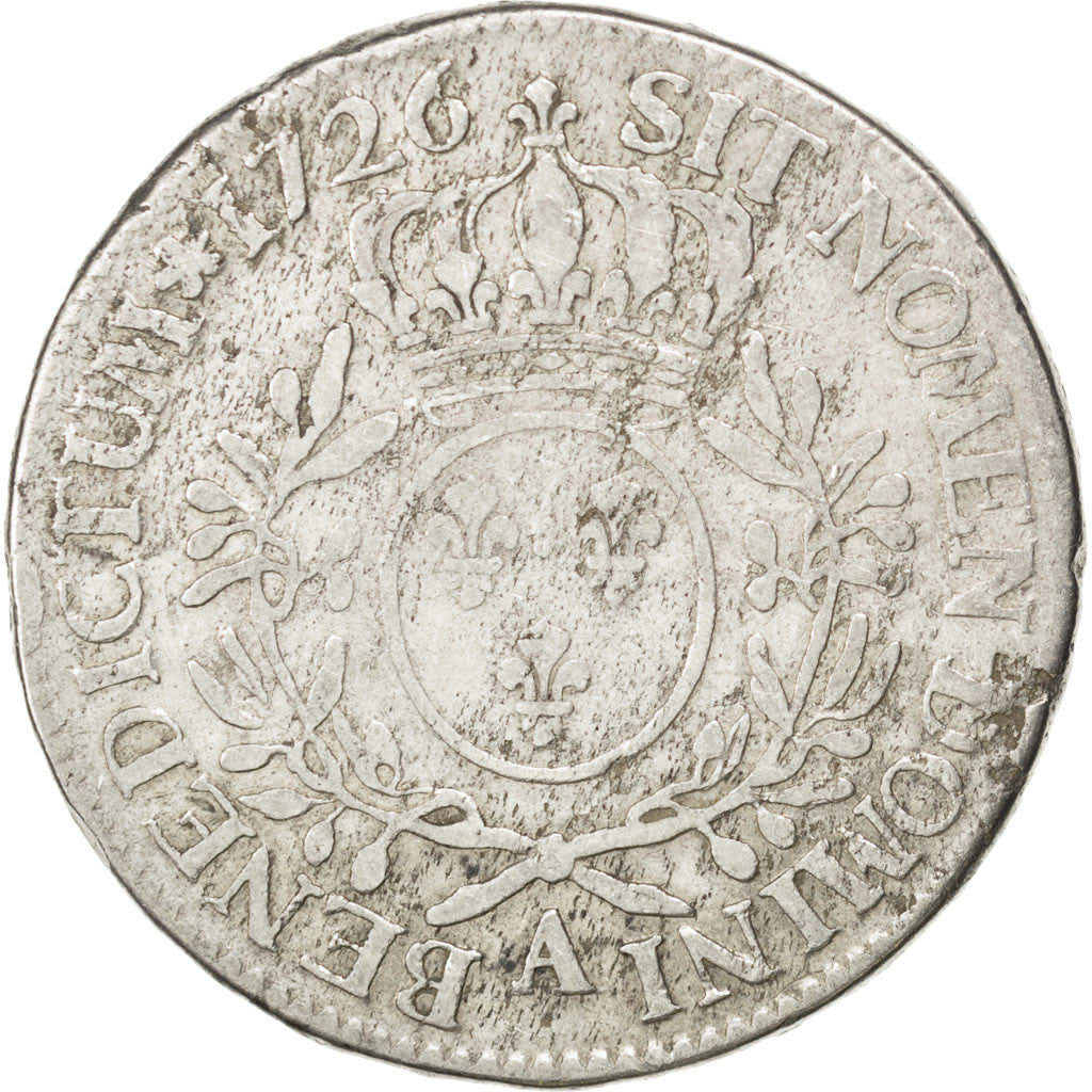 Moneta, Francia, Louis XV, Écu aux branches d'olivier, Ecu, 1726, Paris, MB+