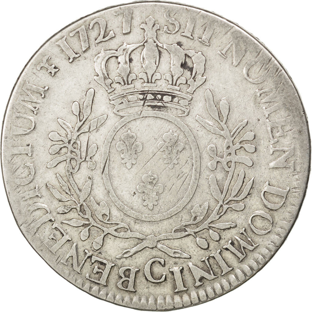 Munten, Frankrijk, Louis XV, Écu aux branches d'olivier, Ecu, 1727, Caen, FR