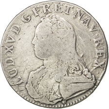 FRANCE, Écu aux branches d'olivier, ECU, 1729, Lyon, KM #486.6, VF(20-25), ...