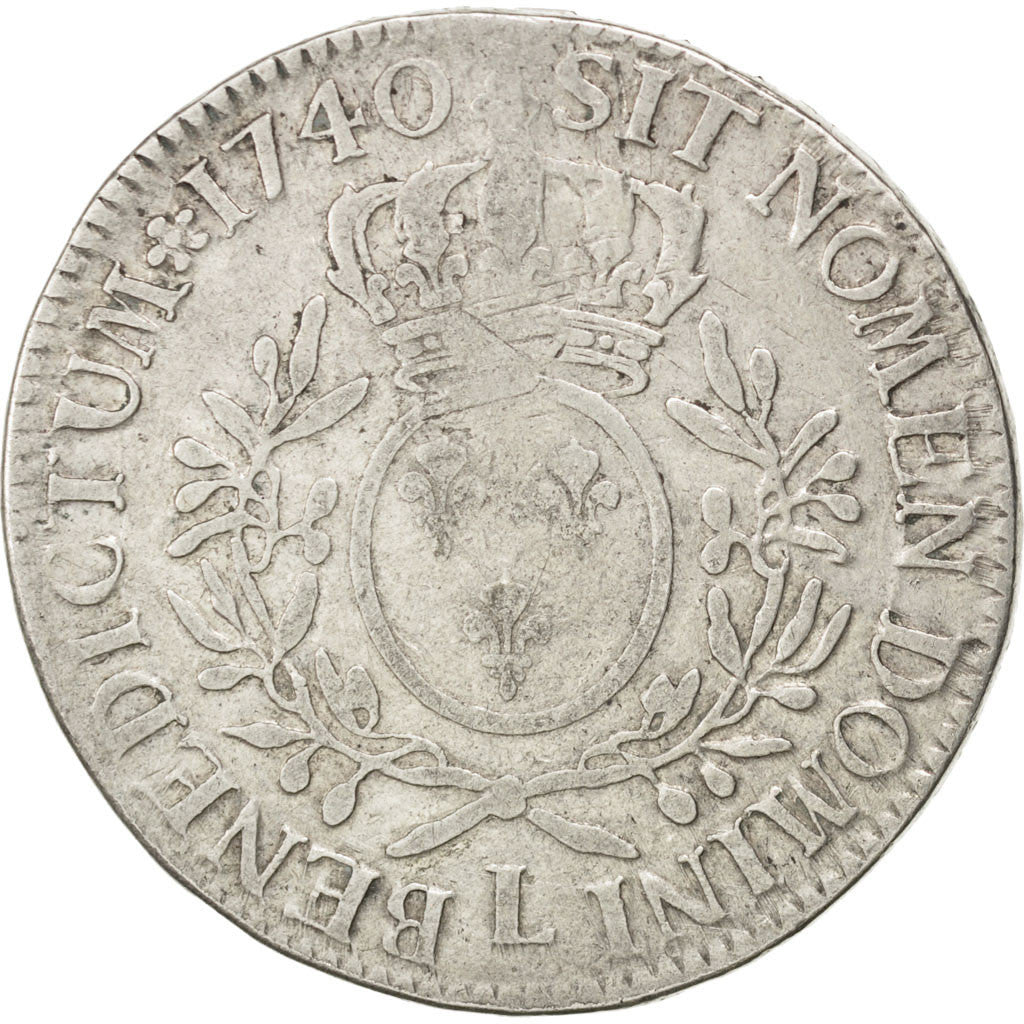 Moneta, Francia, Louis XV, Écu aux branches d'olivier, Ecu, 1740, Bayonne, MB