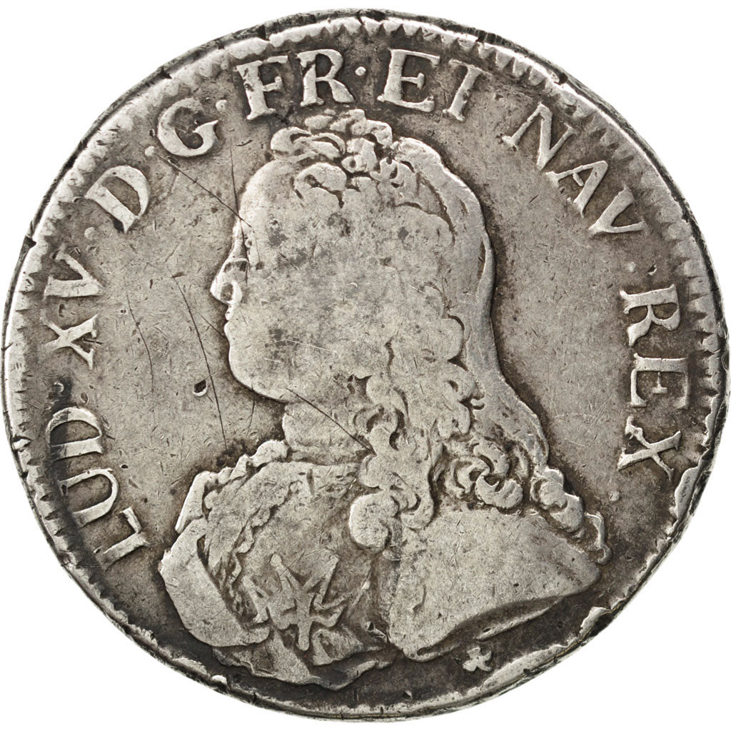 Louis XV, Écu aux branches d'olivier, 1726 V, Troyes, Gadoury 321