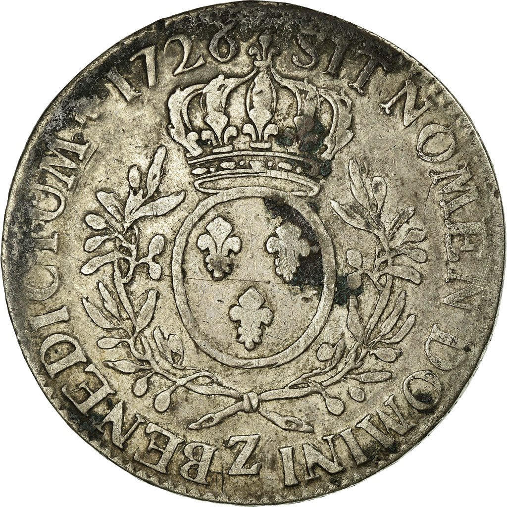 Moneta, Francia, Louis XV, Écu aux branches d'olivier, Ecu, 1726, Grenoble