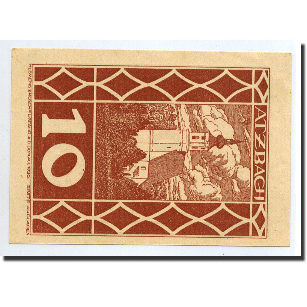 Geldschein, Österreich, Atzbach, 10 Heller, Eglise, Undated, Undated, UNZ-