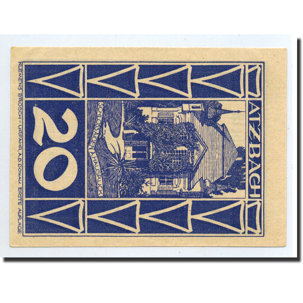 Geldschein, Österreich, Atzbach, 20 Heller, Eglise, Undated, Undated, UNZ-