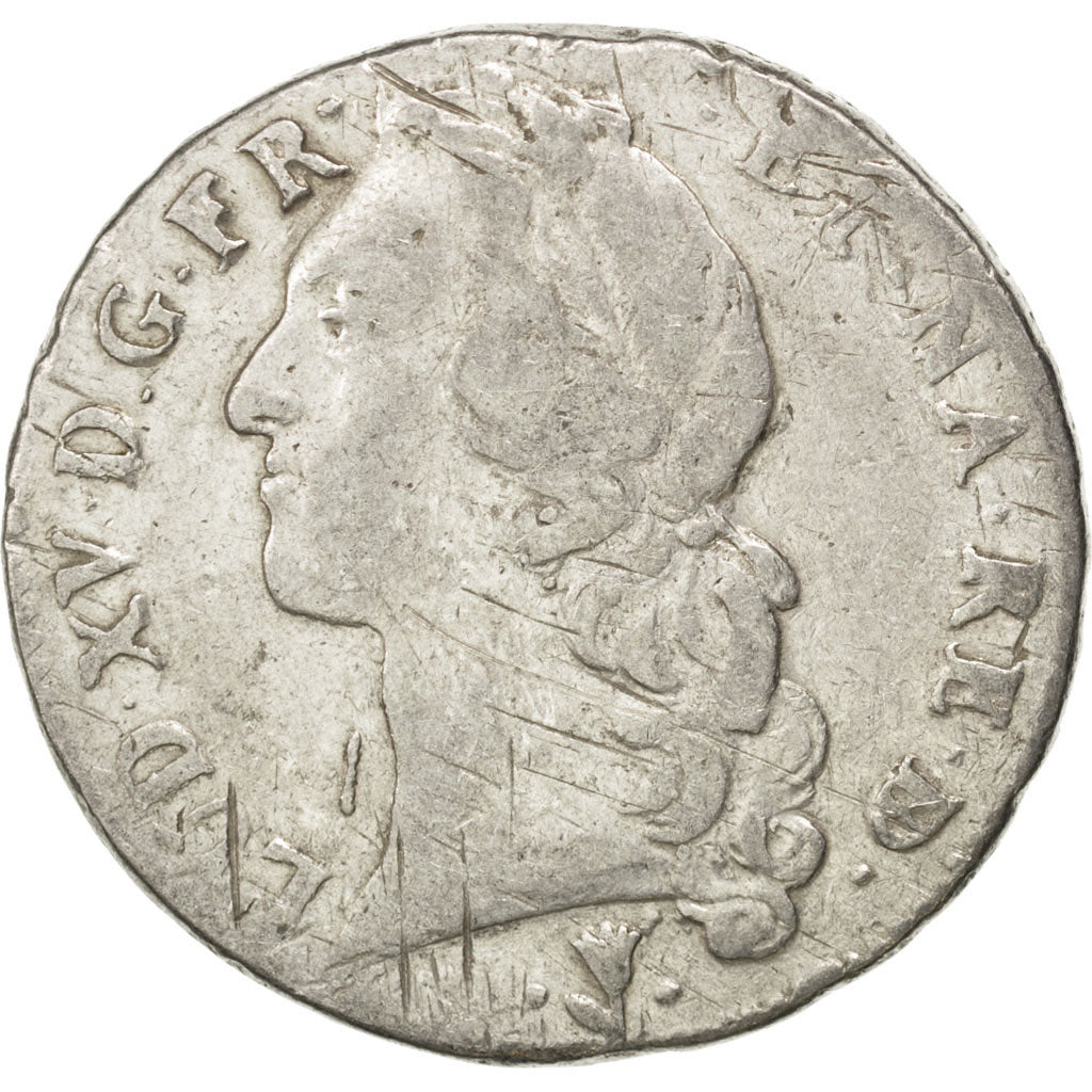 Francia, Louis XV, Écu de Béarn au bandeau, Ecu, 1756, Pau, MB+, Argento, K...