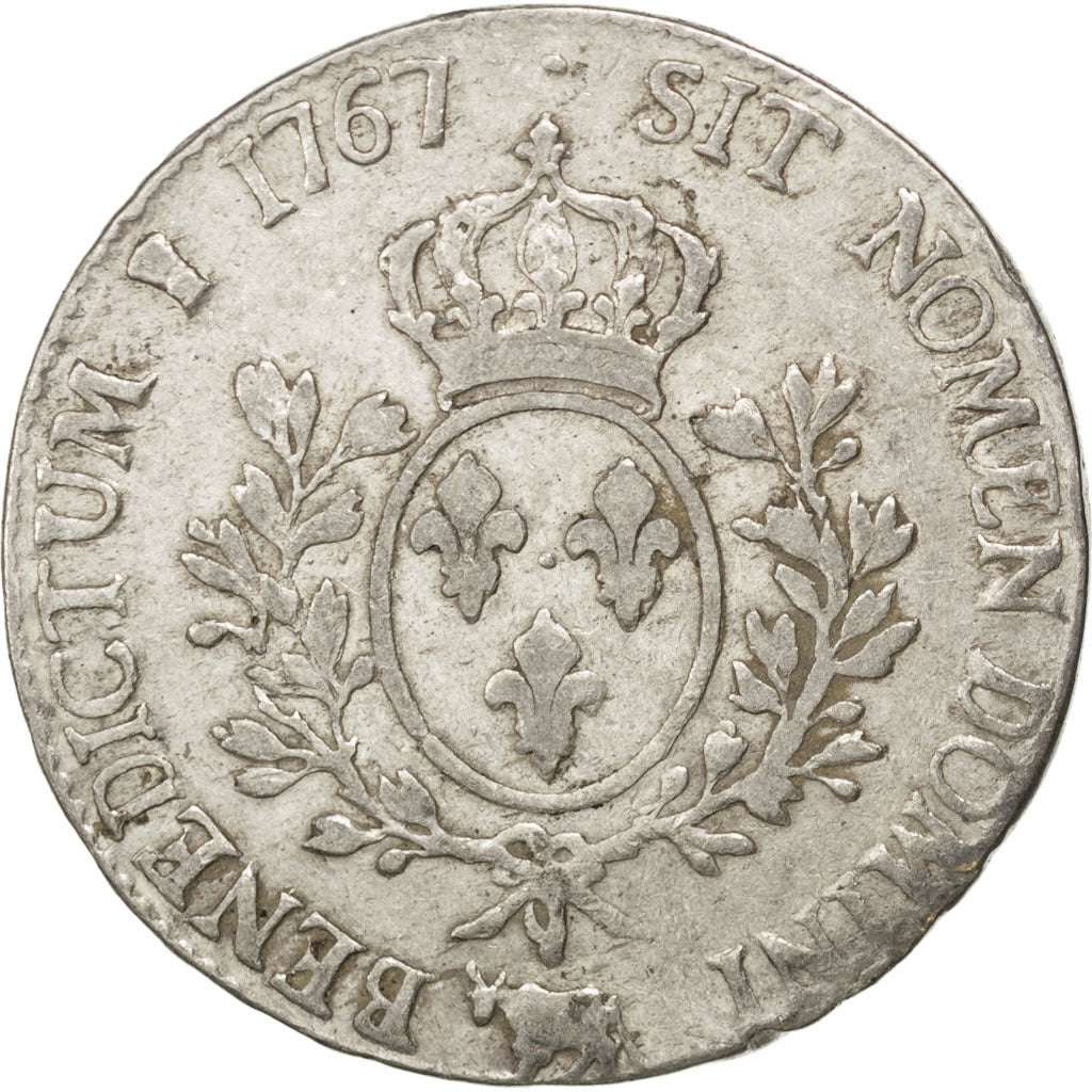 FRANCE, Écu de Béarn au bandeau, ECU, 1767, Pau, KM #518, VF(20-25), Silver, Ga.