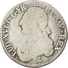 FRANCE, Écu aux branches d'olivier, ECU, 1790, Paris, KM #564.1, VG(8-10), ...