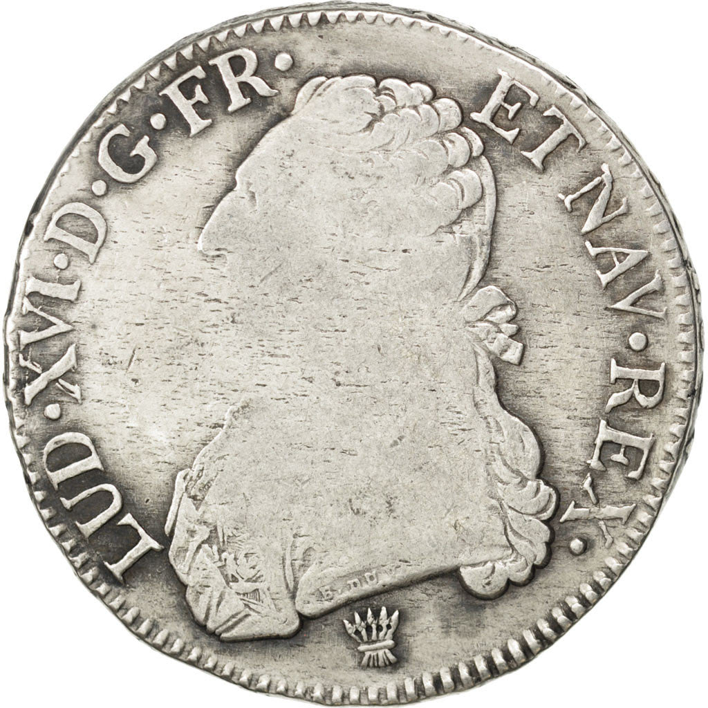 FRANCE, Écu aux branches d'olivier, ECU, 1775, Limoges, KM #564.7, F(12-15), ...