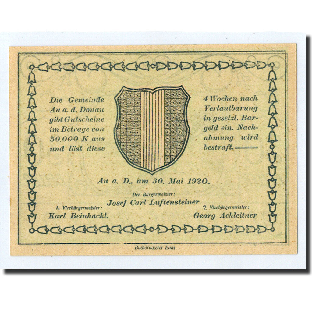 Geldschein, Österreich, Au a.d D, Heller, Ecusson, 1920, 1920-05-30, UNZ-