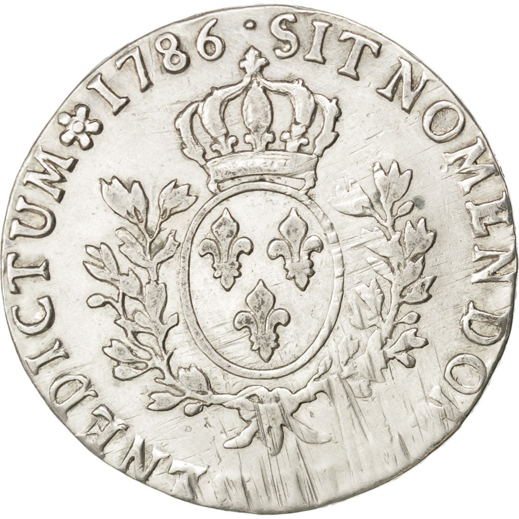 Louis XVI, Écu aux Branches d'Olivier, 1786 L, Bayonne, Gadoury 356
