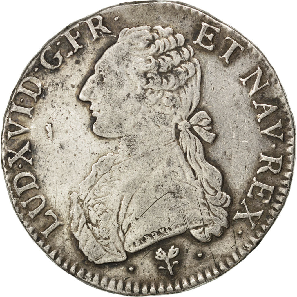 Louis XVI, Écu aux Branches d'Olivier, 1786 L, Bayonne, Gadoury 356