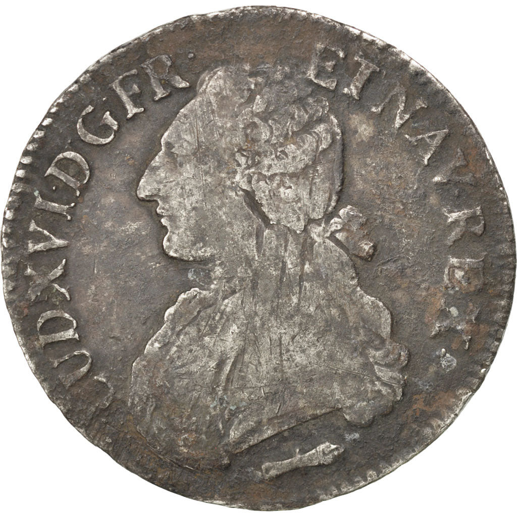 FRANCE, Écu aux branches d'olivier, ECU, 1786, Perpignan, KM #564.13, VF(20-25),