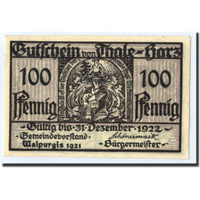 Geldschein, Deutschland, Thale a.Harz Stadt, 100 Pfennig, château, 1922