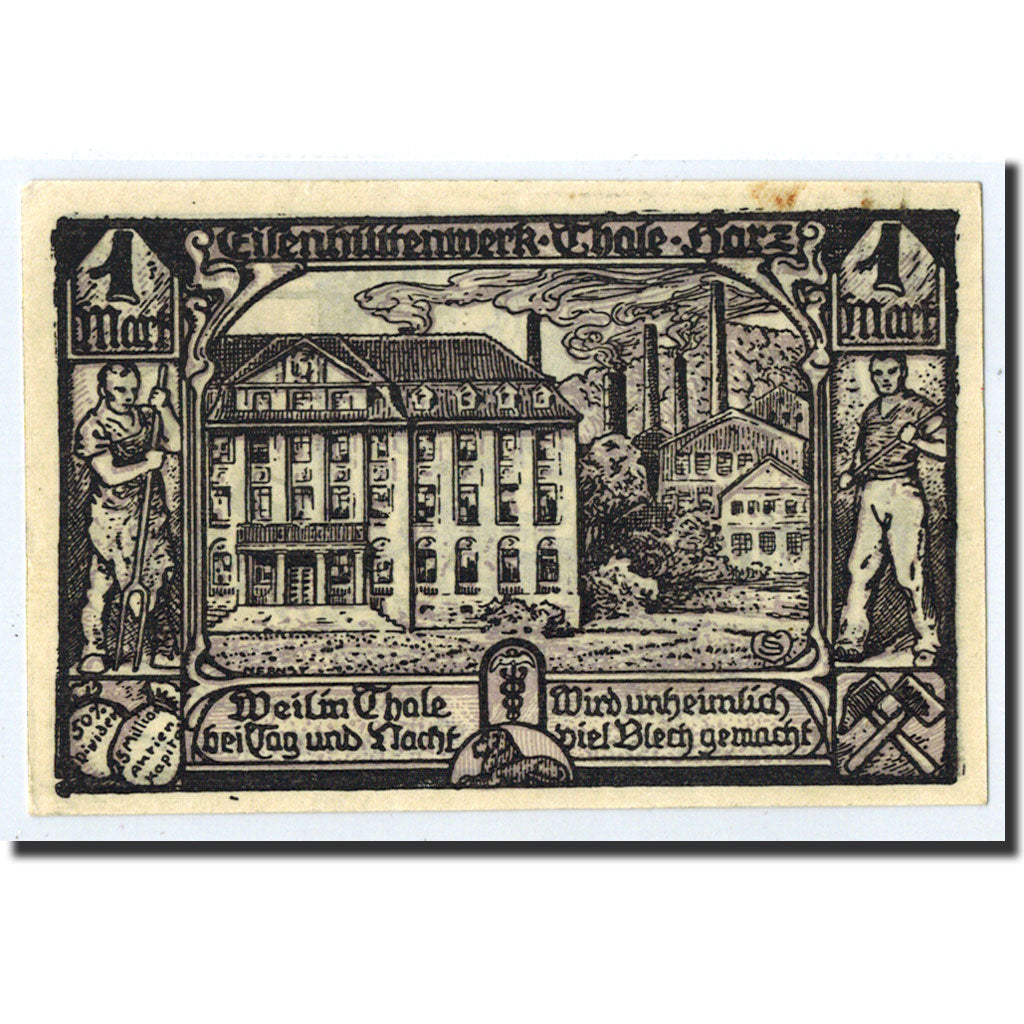 Geldschein, Deutschland, Thale a.Harz Stadt, 100 Pfennig, château, 1922