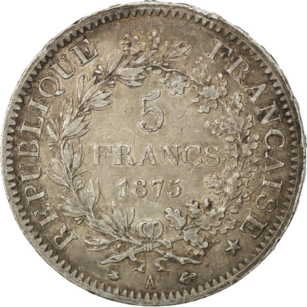 Coin, France, Hercule, 5 Francs, 1875, Paris, EF(40-45), Silver, KM:820.1