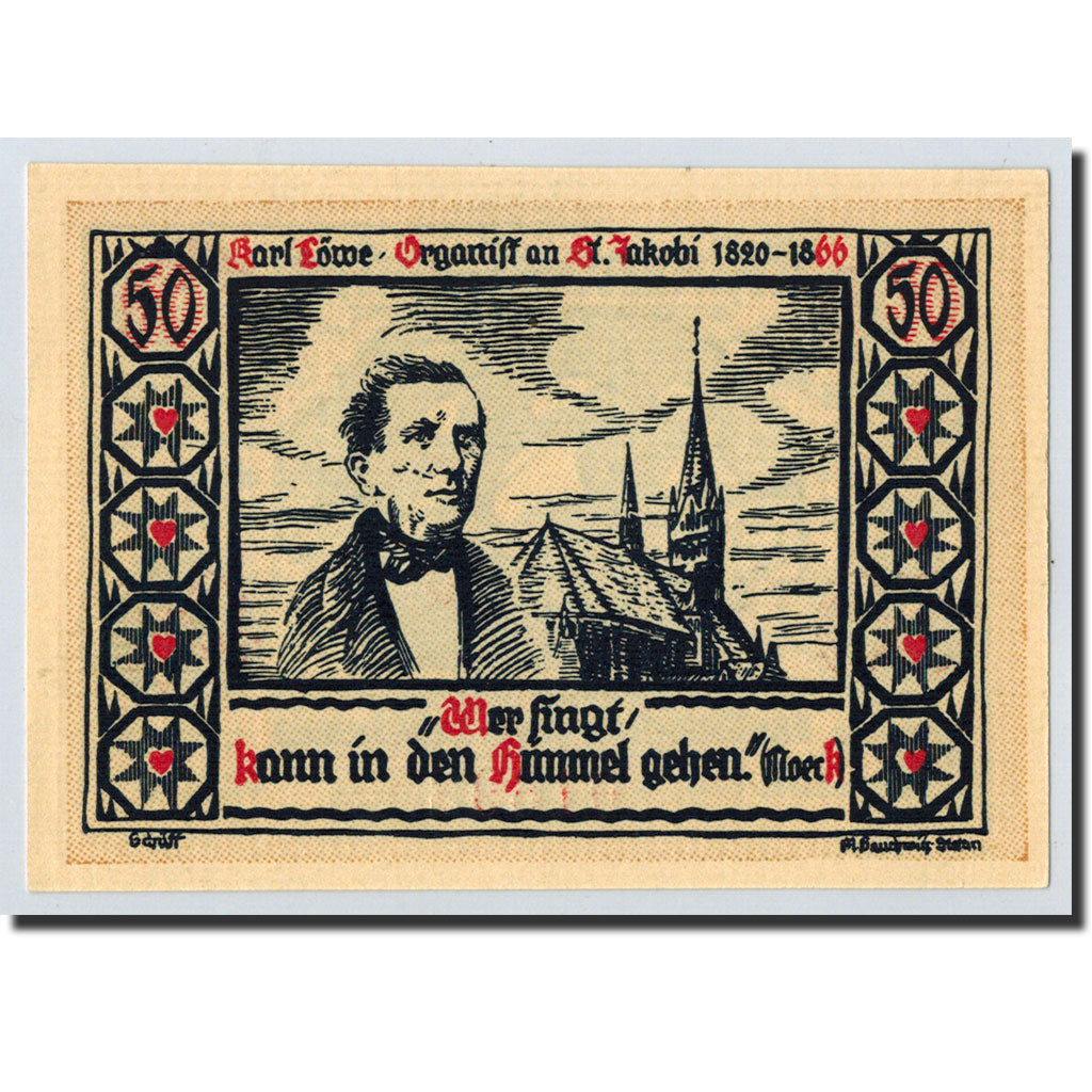 Banknote, Germany, Stettin Stadt, 50 Pfennig, bateau, 1921, 1921-07-01, UNC(63)