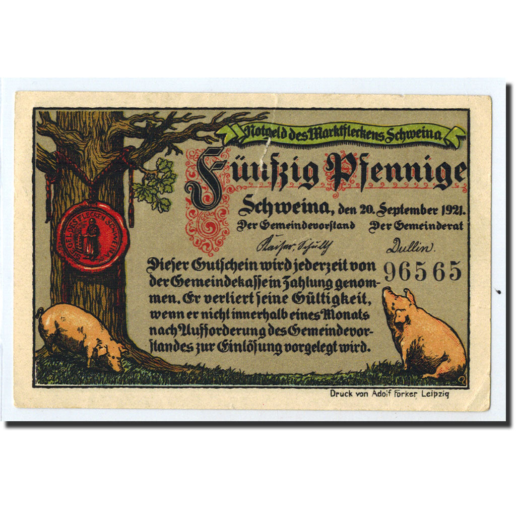 Banknote, Germany, Schweina, 50 Pfennig, rocher, 1921, 1921-09-20, UNC(63)