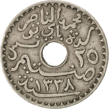 Tunisie, Protectorat Français, 25 Centimes, AH 1338/1920, KM 244