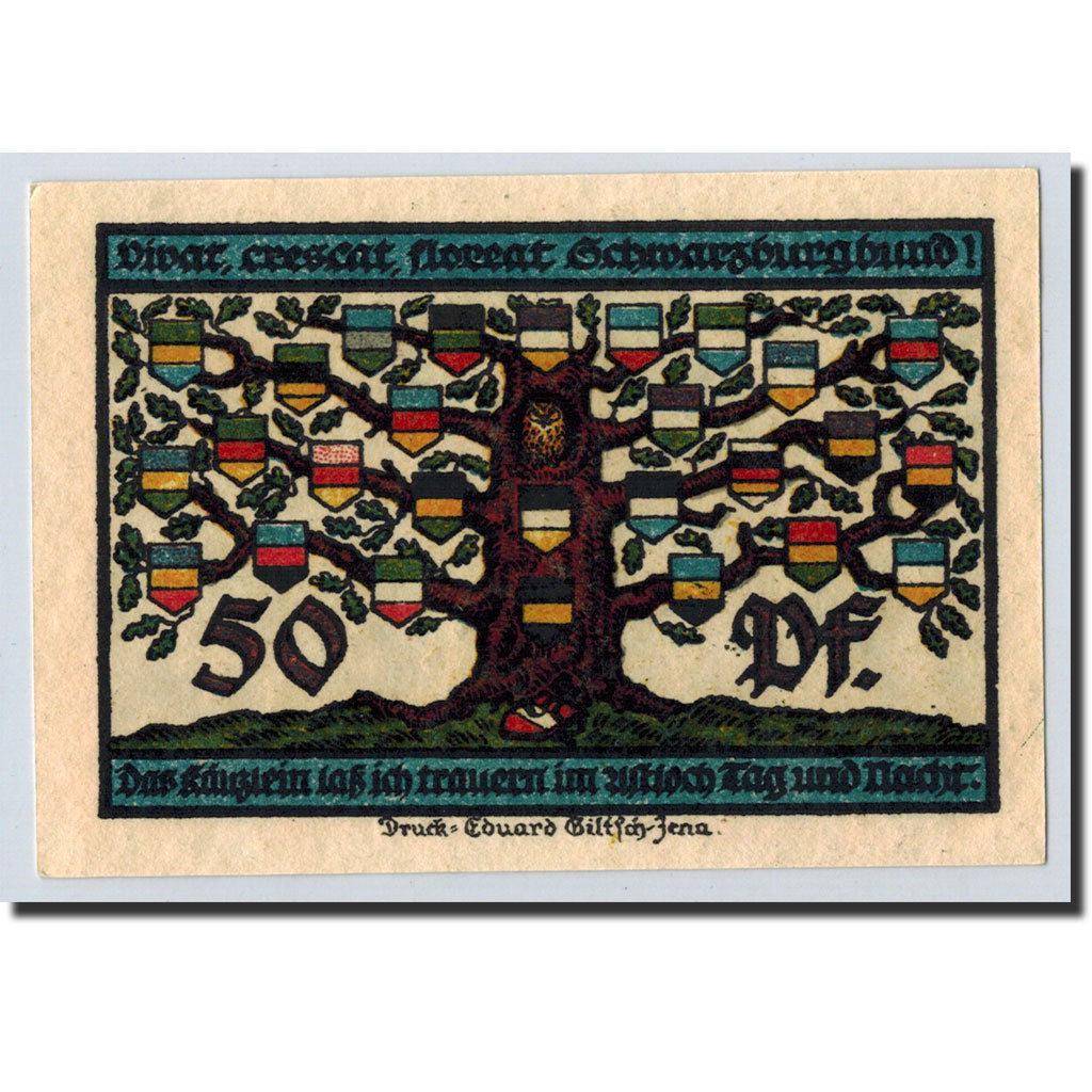 Banknote, Germany, Schwarzburg Stadt, 50 Pfennig, arbre, 1922, 1922-03-01