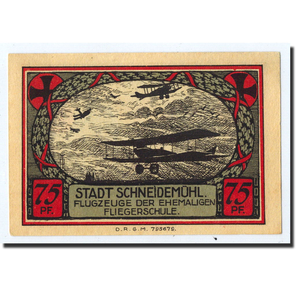 Banknote, Germany, Schneidemuhl, 75 Pfennig, Ecusson, O.D, Undated, UNC(63)