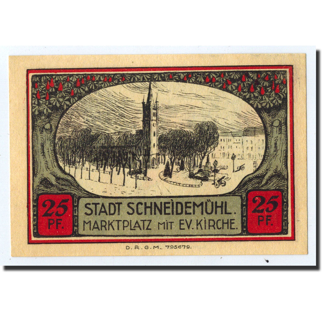 Banknote, Germany, Schneidemuhl, 25 Pfennig, Ecusson, O.D, Undated, UNC(63)