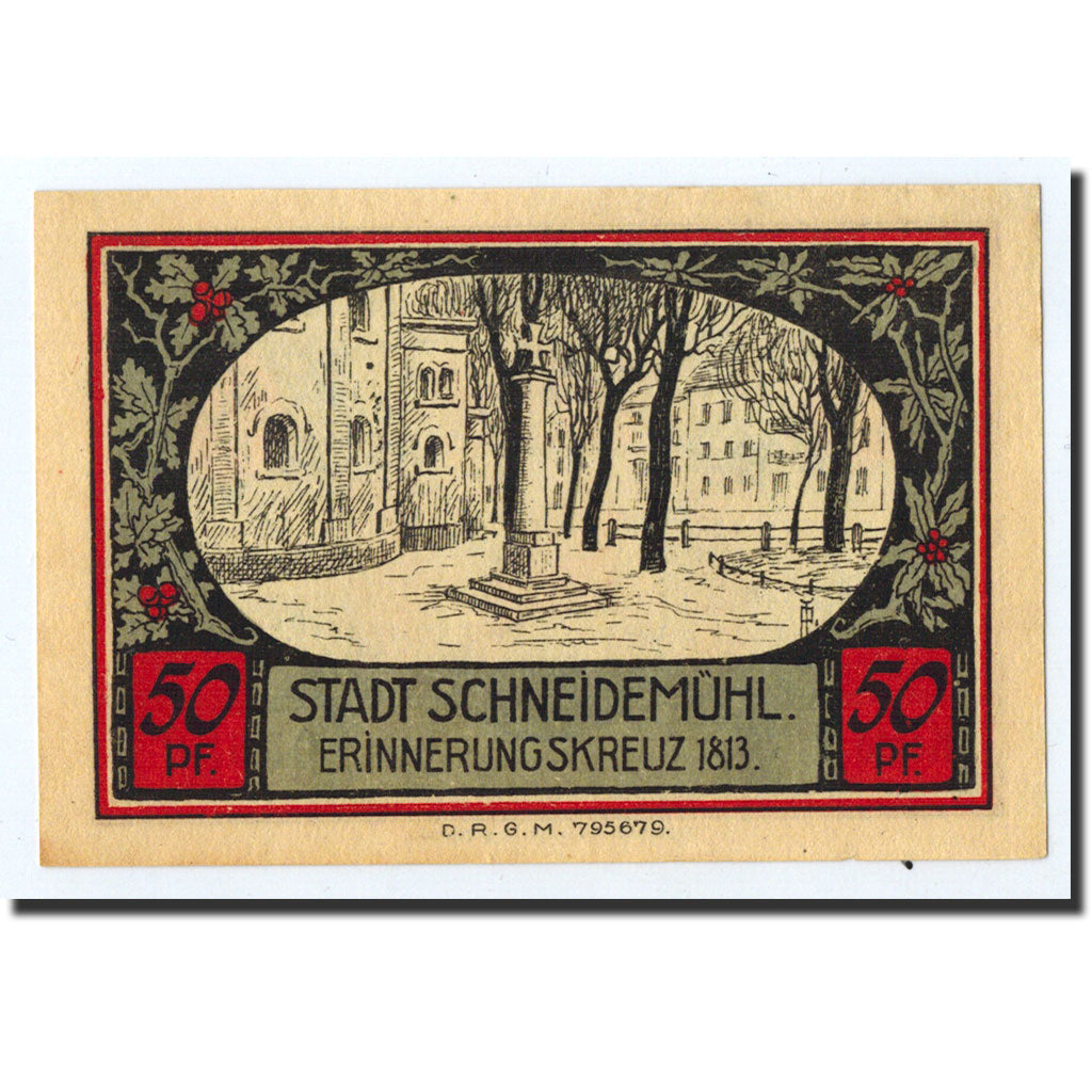 Banknote, Germany, Schneidemuhl, 50 Pfennig, Ecusson, O.D, Undated, UNC(63)