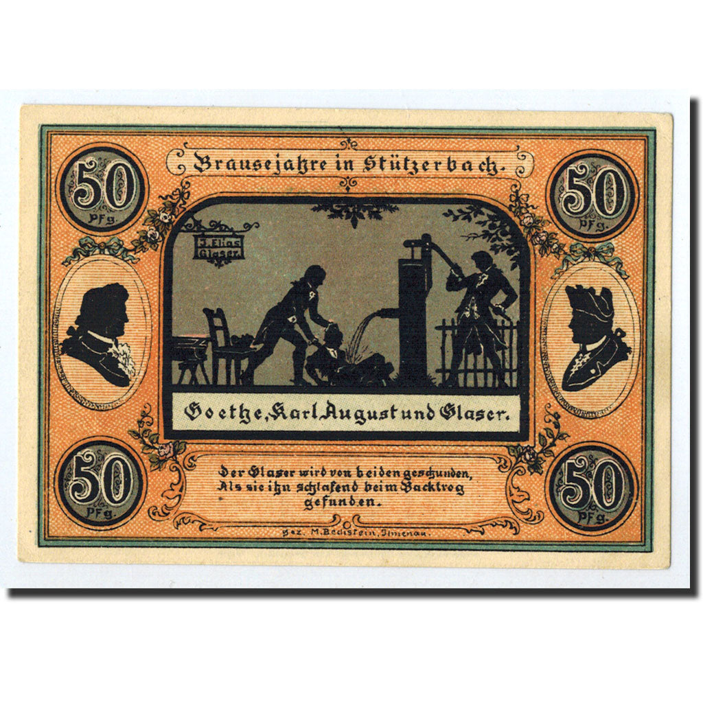 Banknote, Germany, Stützerbach, 50 Pfennig, personnage, 1921, Undated, UNC(63)