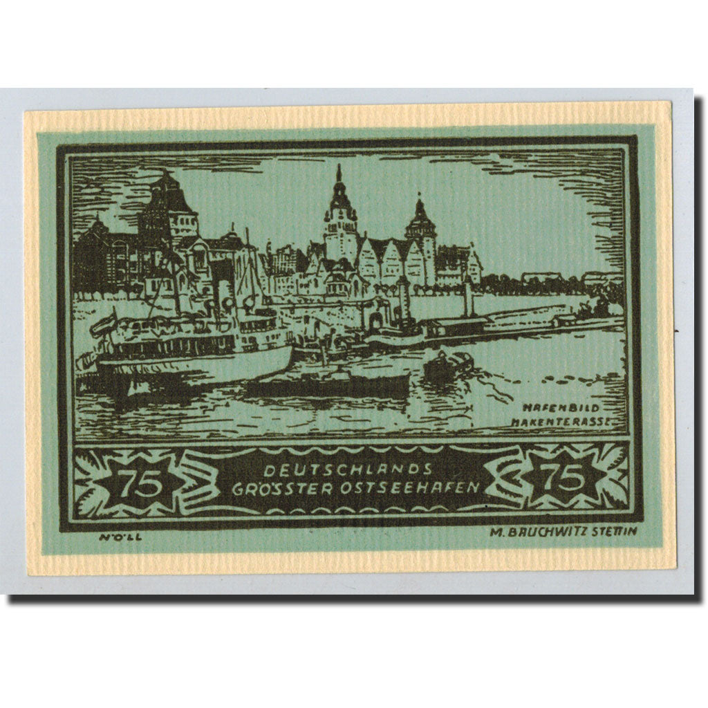 Banknote, Germany, Stettin, 75 Pfennig, Port, 1922, 1922-01-01, UNC(63)