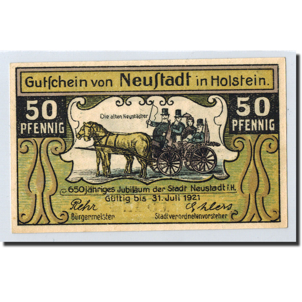 Banknote, Germany, Neustadt i. Holstein Stadt, 50 Pfennig, bateau, O.D, Undated
