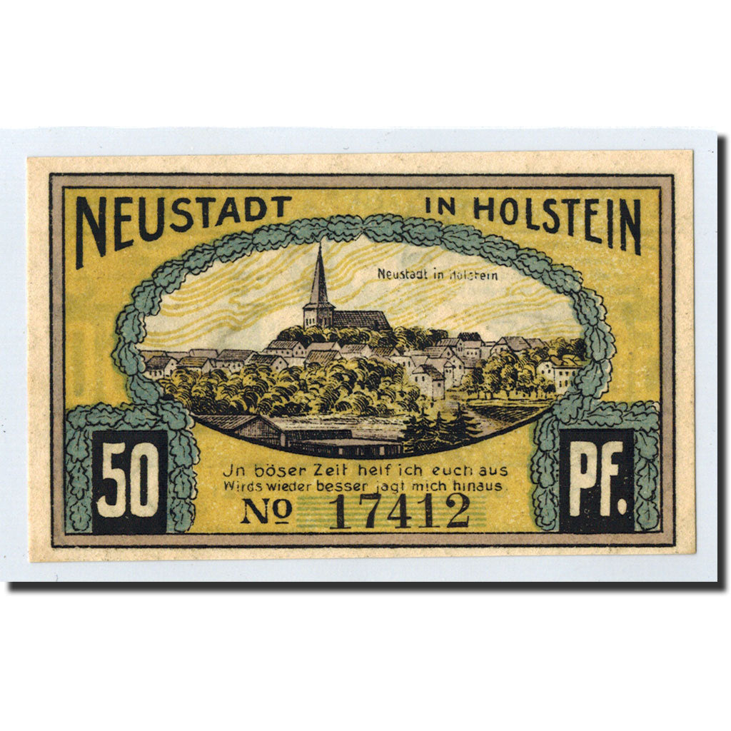 Banknote, Germany, Neustadt i. Holstein Stadt, 50 Pfennig, paysage, O.D