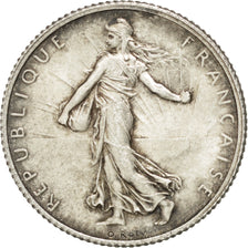 FRANCE, Semeuse, Franc, 1916, Paris, KM #844.1, AU(55-58), Silver, 23, Gadoury..