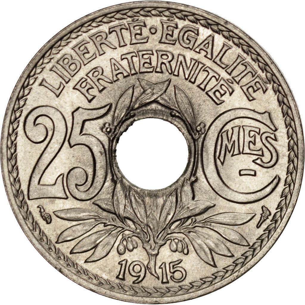 Coin, France, Lindauer, 25 Centimes, 1915, MS(65-70), Nickel, KM:867