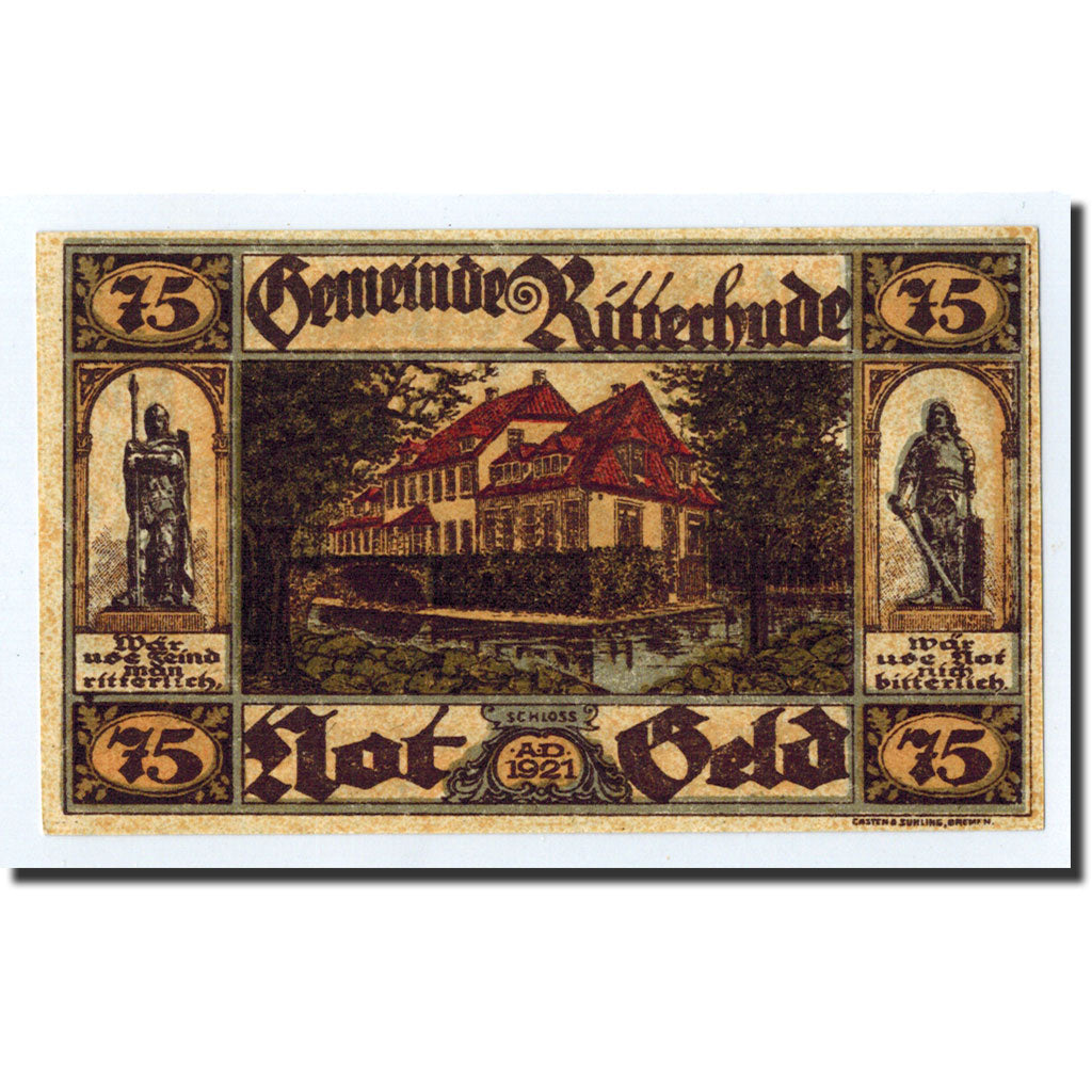 Banconote, Germania, Ritterhude, 75 Pfennig, château, 1921, Undated, SPL