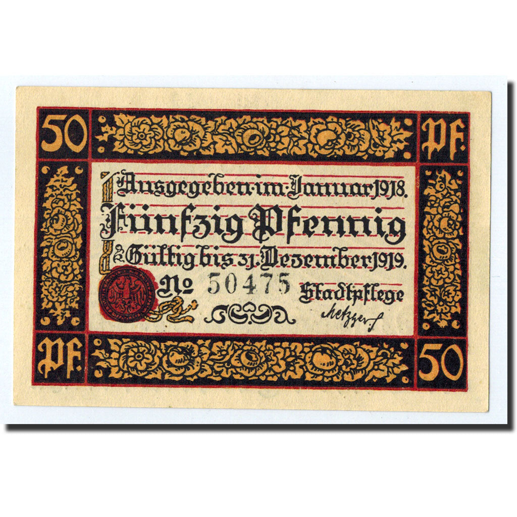 Banknote, Germany, Rottweil, 50 Pfennig, aigle, 1919, 1919-12-31, UNC(63)