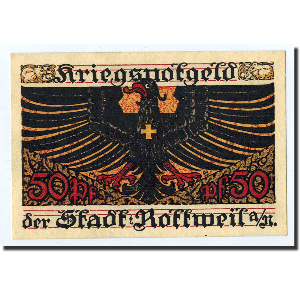 Banknote, Germany, Rottweil, 50 Pfennig, aigle, 1919, 1919-12-31, UNC(63)