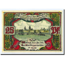 Billet, Allemagne, Mainz Stadt, 25 Pfennig, Eglise, 1921, 1921-01-01, SPL