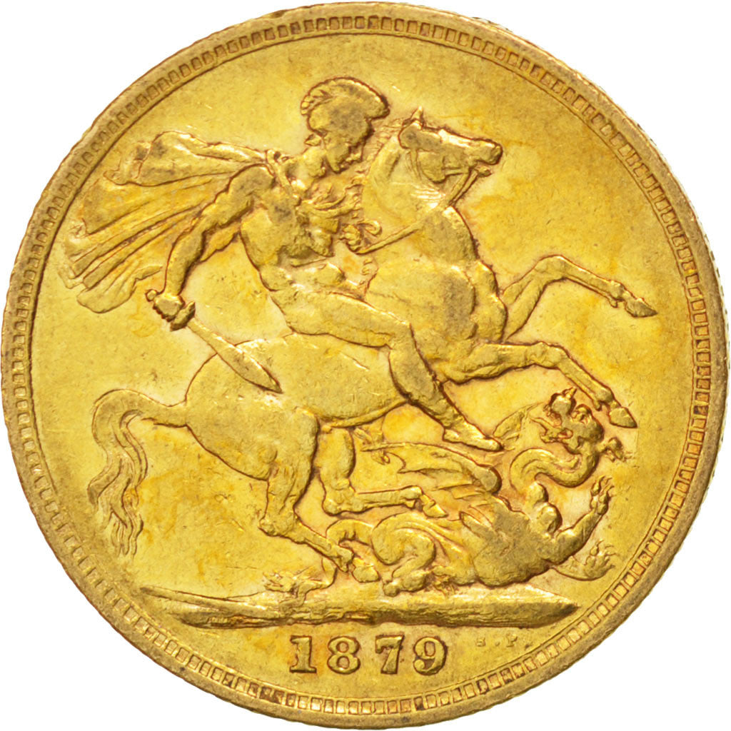 AUSTRALIA, Sovereign, 1879, Melbourne, KM #7, AU(50-53), Gold, 7.95