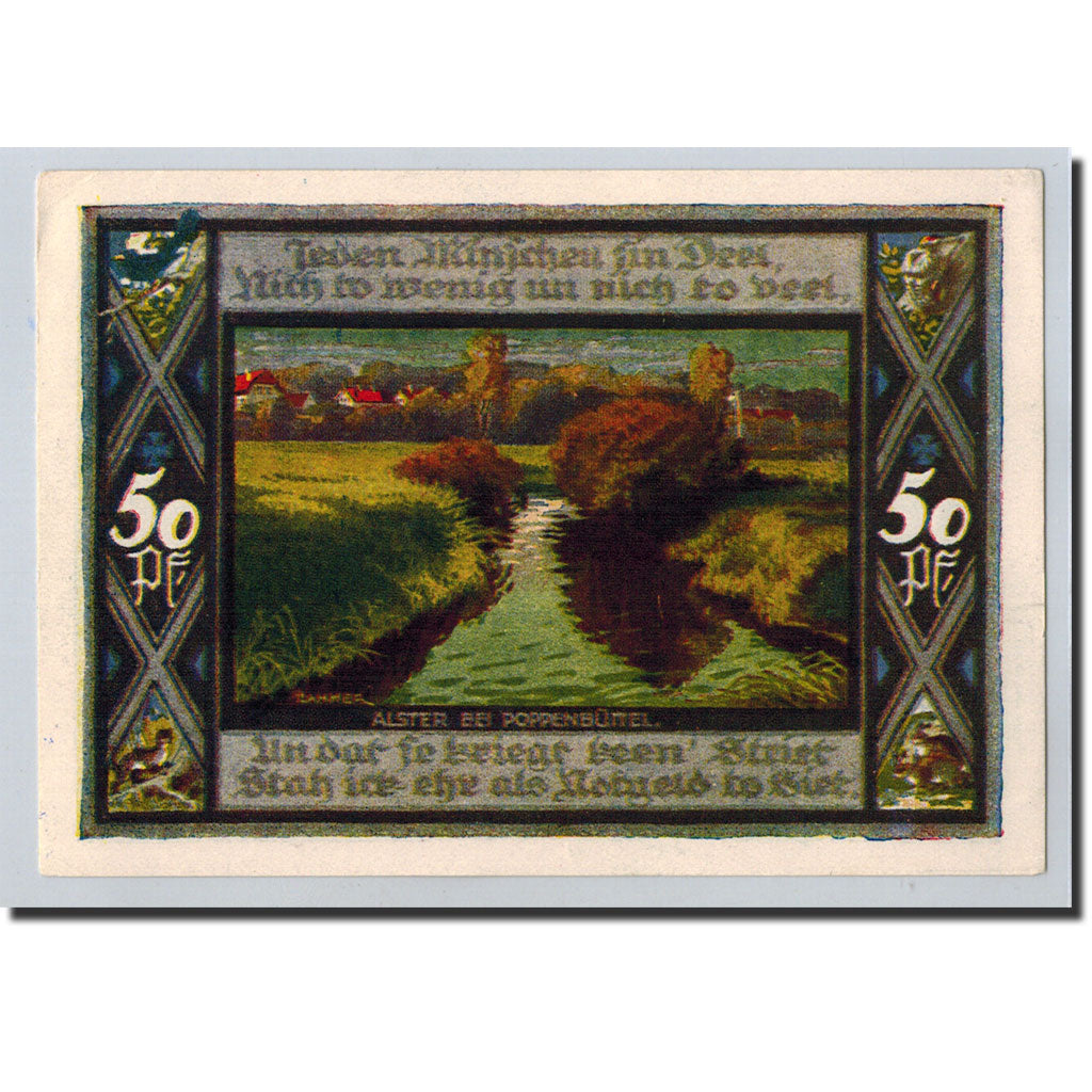 Banconote, Germania, Poppenbüttel, 50 Pfennig, paysage, 1921, 1921-07-01, SPL