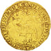 Munten, Frankrijk, Charles VI, Agnel d'or, Montpellier, FR+, Goud, Duplessy:372B