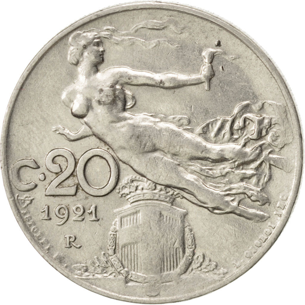 Italie, Royaume, Victor Emmanuel III, 20 Centesimi, 1921 R, Rome, KM 44