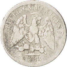 MEXICO, 5 Centavos, 1888, Mexico City, KM #398.7, VF(30-35), Silver, 1.23